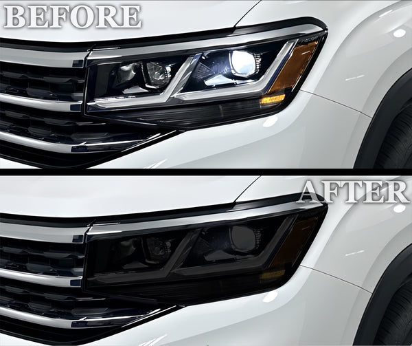 Full Headlight Taillight Precut Smoked PPF Tint Kit Film Overlay Film Fits Volkswagen Atlas 2021 - 2023 - Bogar Tech Designs