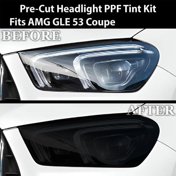 Full Headlight Taillight Precut Smoked PPF Tint Kit Film Overlay Fits Mercedes Benz GLE Coupe 2021 - 2024 - Bogar Tech Designs