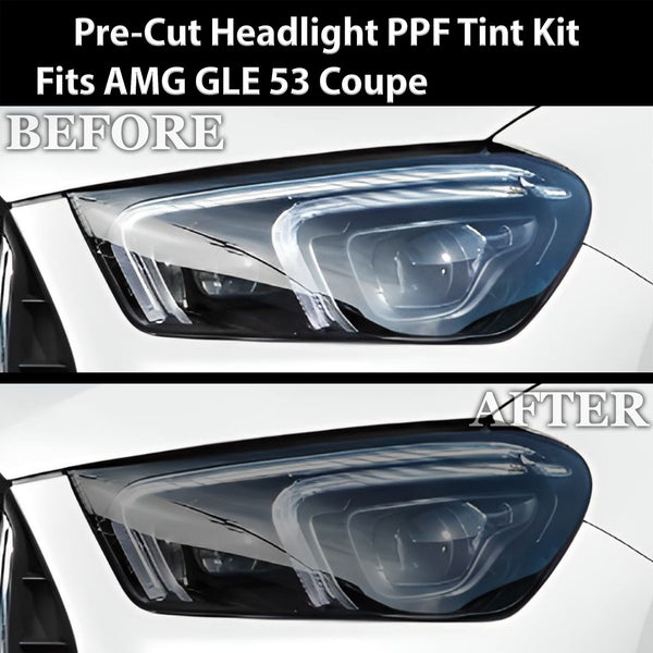Full Headlight Taillight Precut Smoked PPF Tint Kit Film Overlay Fits Mercedes Benz GLE Coupe 2021 - 2024 - Bogar Tech Designs
