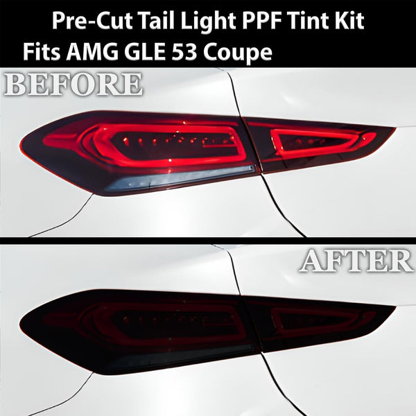 Full Headlight Taillight Precut Smoked PPF Tint Kit Film Overlay Fits Mercedes Benz GLE Coupe 2021 - 2024 - Bogar Tech Designs