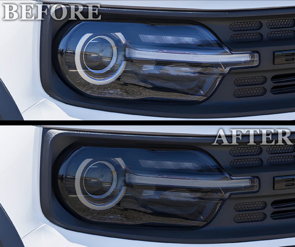 Full Headlight Taillight Precut Smoked PPF Tint Kit Film Overlay Fits Ford Bronco Sport 2021 - 2025 - Bogar Tech Designs