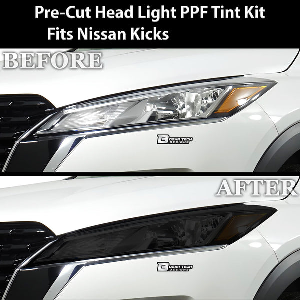 Full Headlight Taillight Precut Smoked PPF Tint Kit Film Overlay Film Fits Nissan Kicks 2021 - 2023 - Bogar Tech Designs