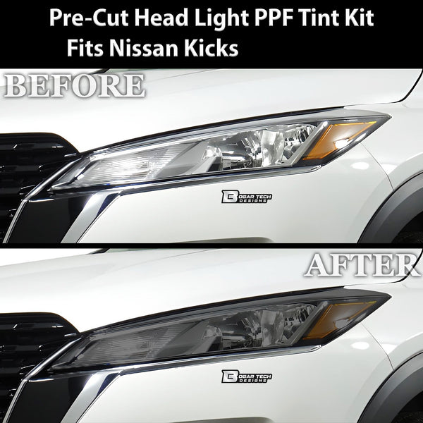 Full Headlight Taillight Precut Smoked PPF Tint Kit Film Overlay Film Fits Nissan Kicks 2021 - 2023 - Bogar Tech Designs