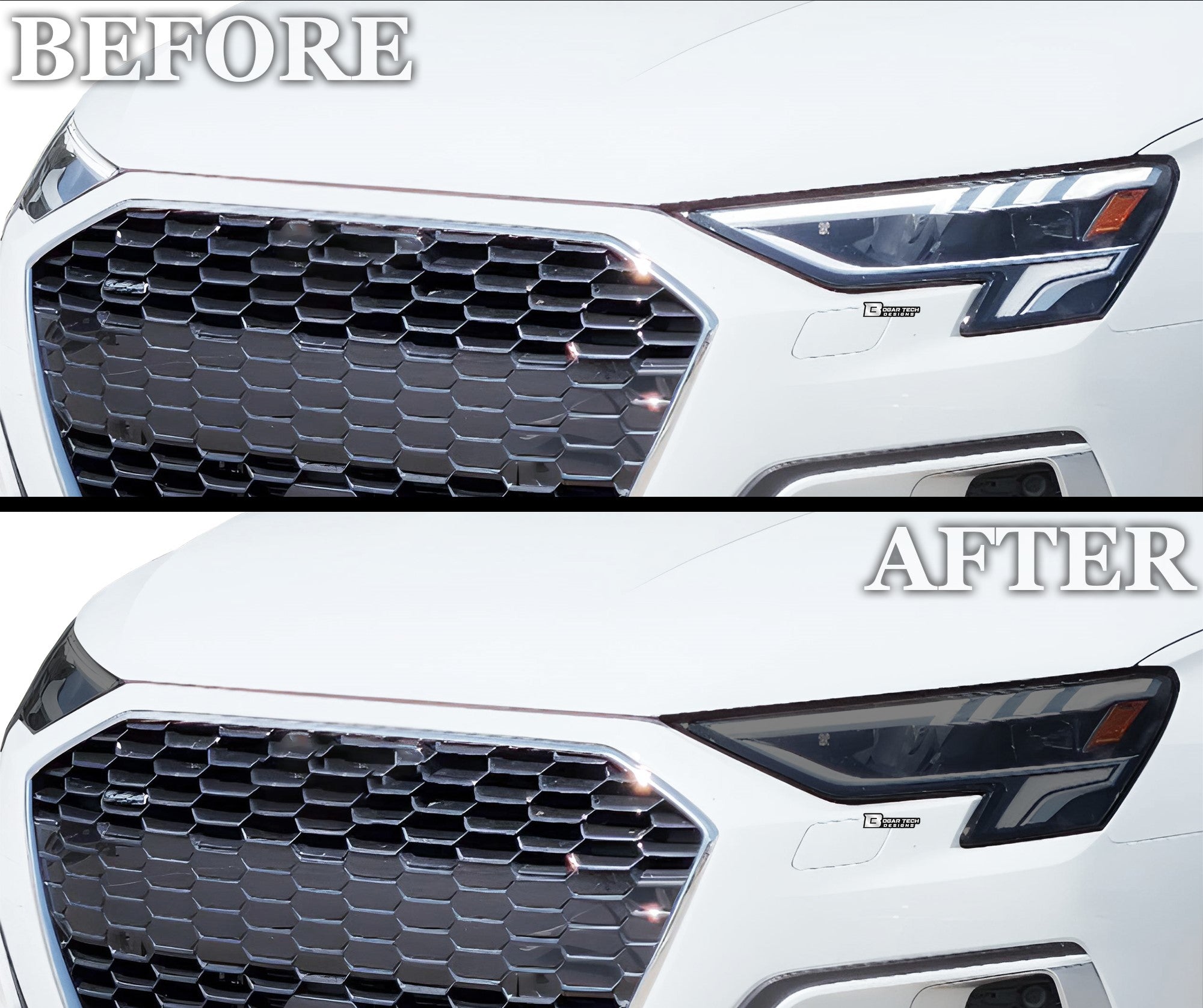 Full Headlight Taillight Precut Smoked PPF Tint Kit Film Overlay Fits Audi A3 R3 RS3 2022 - 2025 - Bogar Tech Designs