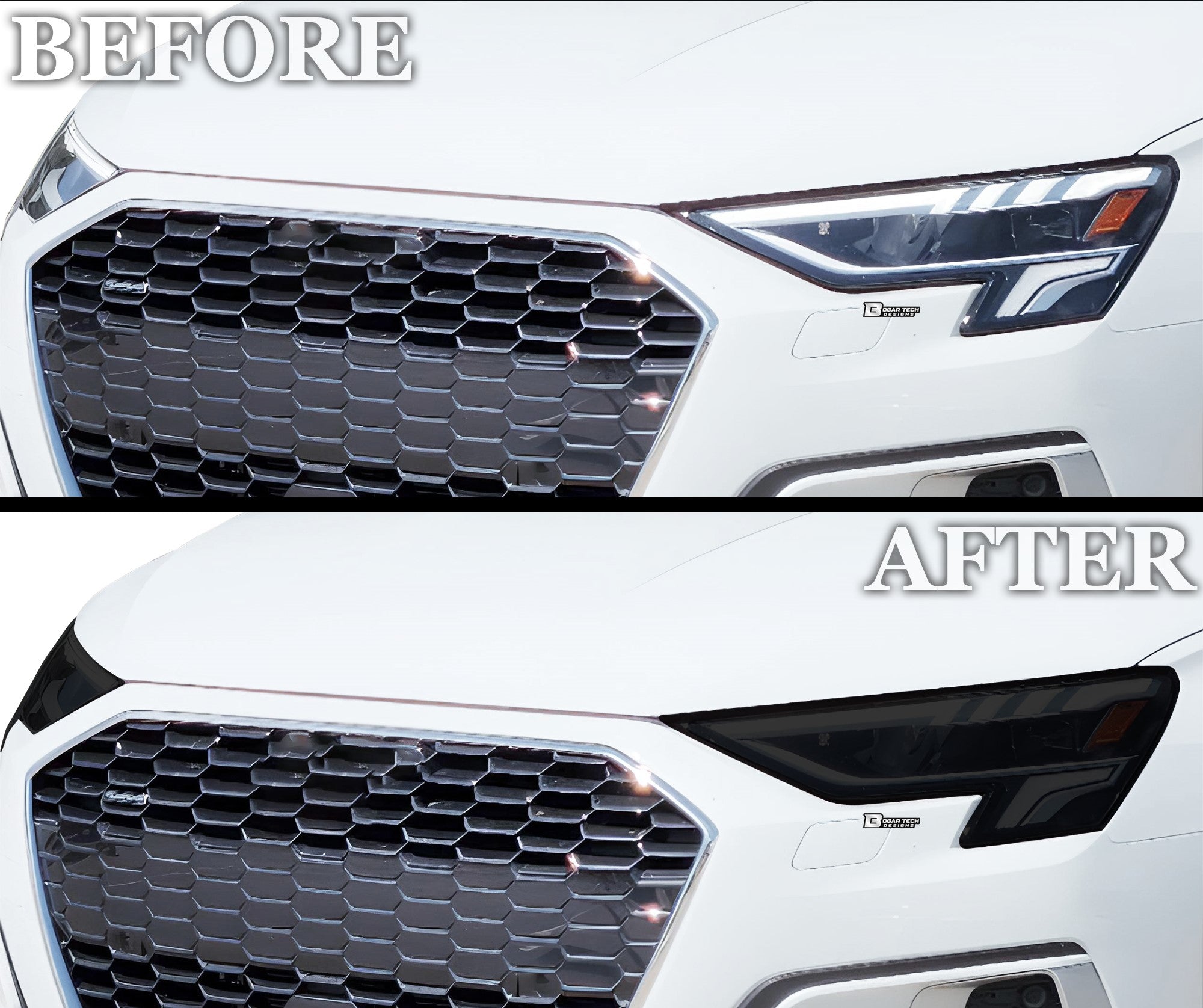 Full Headlight Taillight Precut Smoked PPF Tint Kit Film Overlay Fits Audi A3 R3 RS3 2022 - 2025 - Bogar Tech Designs