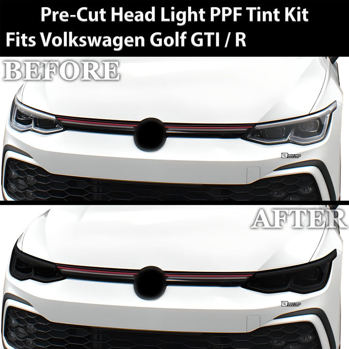 Full Headlight Taillight Precut Smoked PPF Tint Kit Overlay Film Fits Volkswagen Golf 2022 - 2025 - Bogar Tech Designs