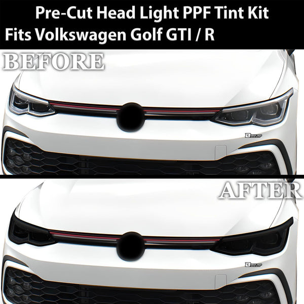 Full Headlight Taillight Precut Smoked PPF Tint Kit Overlay Film Fits Volkswagen Golf 2022 - 2025 - Bogar Tech Designs