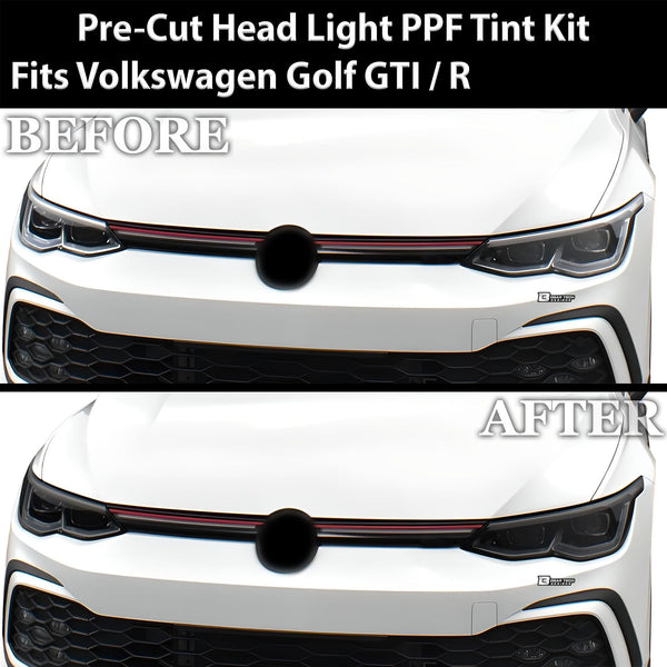 Full Headlight Taillight Precut Smoked PPF Tint Kit Overlay Film Fits Volkswagen Golf 2022 - 2025 - Bogar Tech Designs