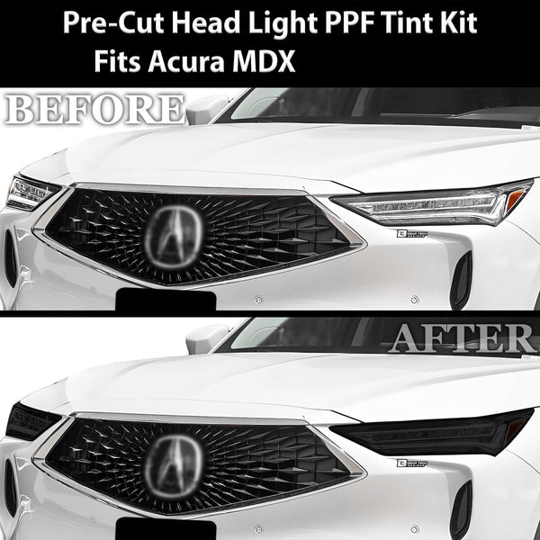 Full Headlight Taillight Precut Smoked PPF Tint Kit Film Overlay Fits Acura MDX 2022 - 2025 - Bogar Tech Designs