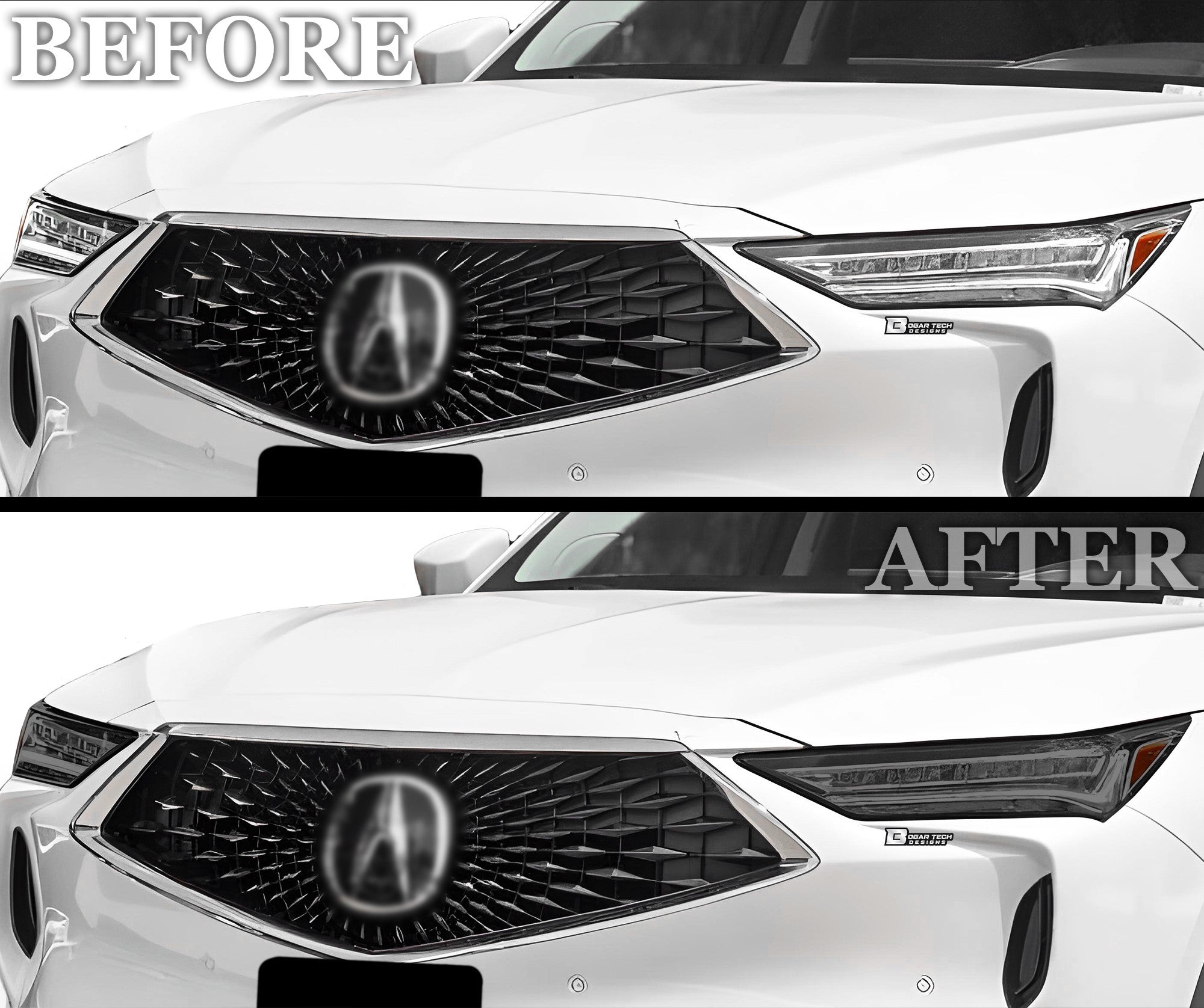 Full Headlight Taillight Precut Smoked PPF Tint Kit Film Overlay Fits Acura MDX 2022 - 2025 - Bogar Tech Designs