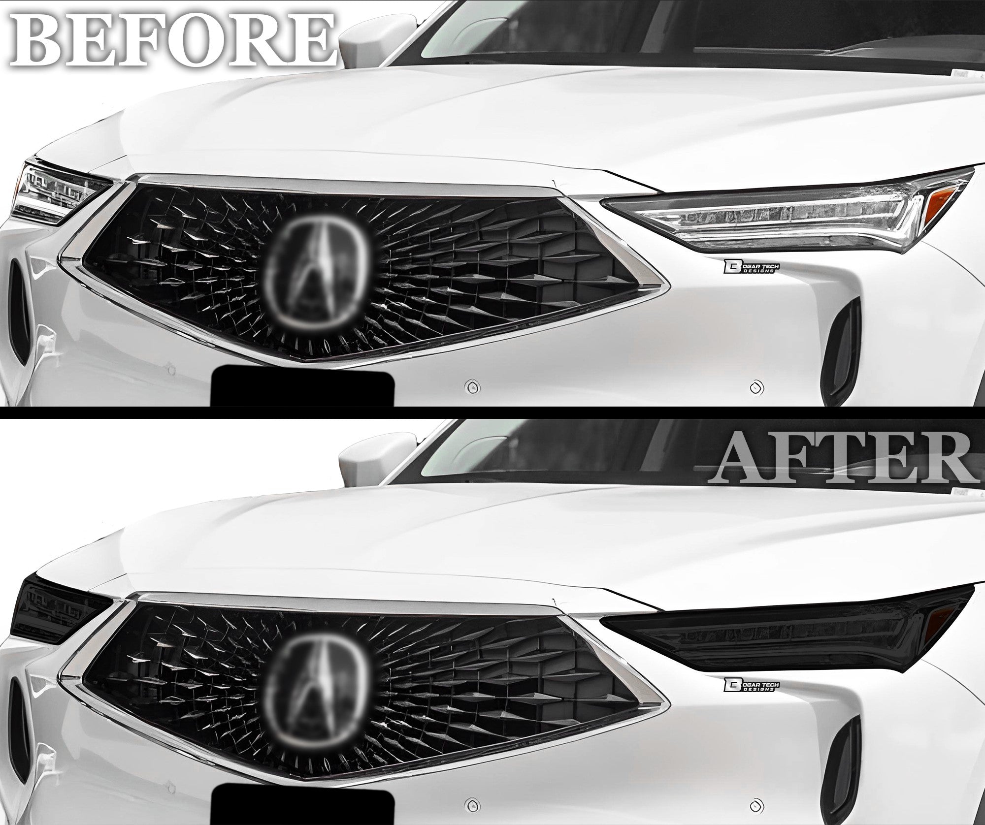 Full Headlight Taillight Precut Smoked PPF Tint Kit Film Overlay Fits Acura MDX 2022 - 2025 - Bogar Tech Designs