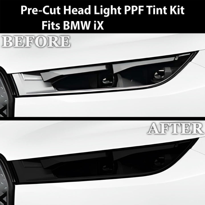 Full Headlight Taillight Precut Smoked PPF Tint Kit Film Overlay Fits BMW iX 2022 - 2024 - Bogar Tech Designs