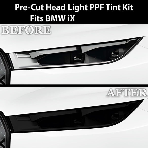Full Headlight Taillight Precut Smoked PPF Tint Kit Film Overlay Fits BMW iX 2022 - 2024 - Bogar Tech Designs