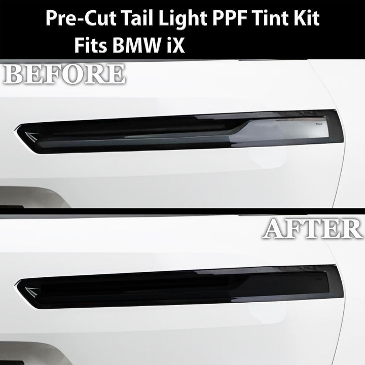 Full Headlight Taillight Precut Smoked PPF Tint Kit Film Overlay Fits BMW iX 2022 - 2024 - Bogar Tech Designs