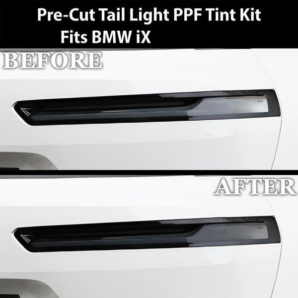 Full Headlight Taillight Precut Smoked PPF Tint Kit Film Overlay Fits BMW iX 2022 - 2024 - Bogar Tech Designs