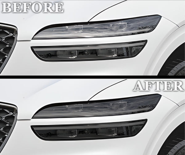 Full Headlight Taillight Precut Smoked PPF Tint Kit Film Overlay Fits Genesis GV70 2022 - 2025 - Bogar Tech Designs