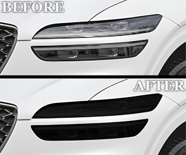 Full Headlight Taillight Precut Smoked PPF Tint Kit Film Overlay Fits Genesis GV70 2022 - 2025 - Bogar Tech Designs