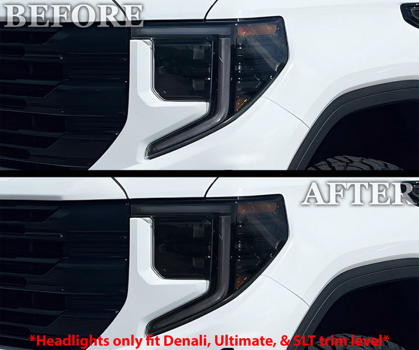Full Headlight Taillight Precut Smoked PPF Tint Kit Film Overlay Fits GMC Sierra 2022 - 2025 - Bogar Tech Designs