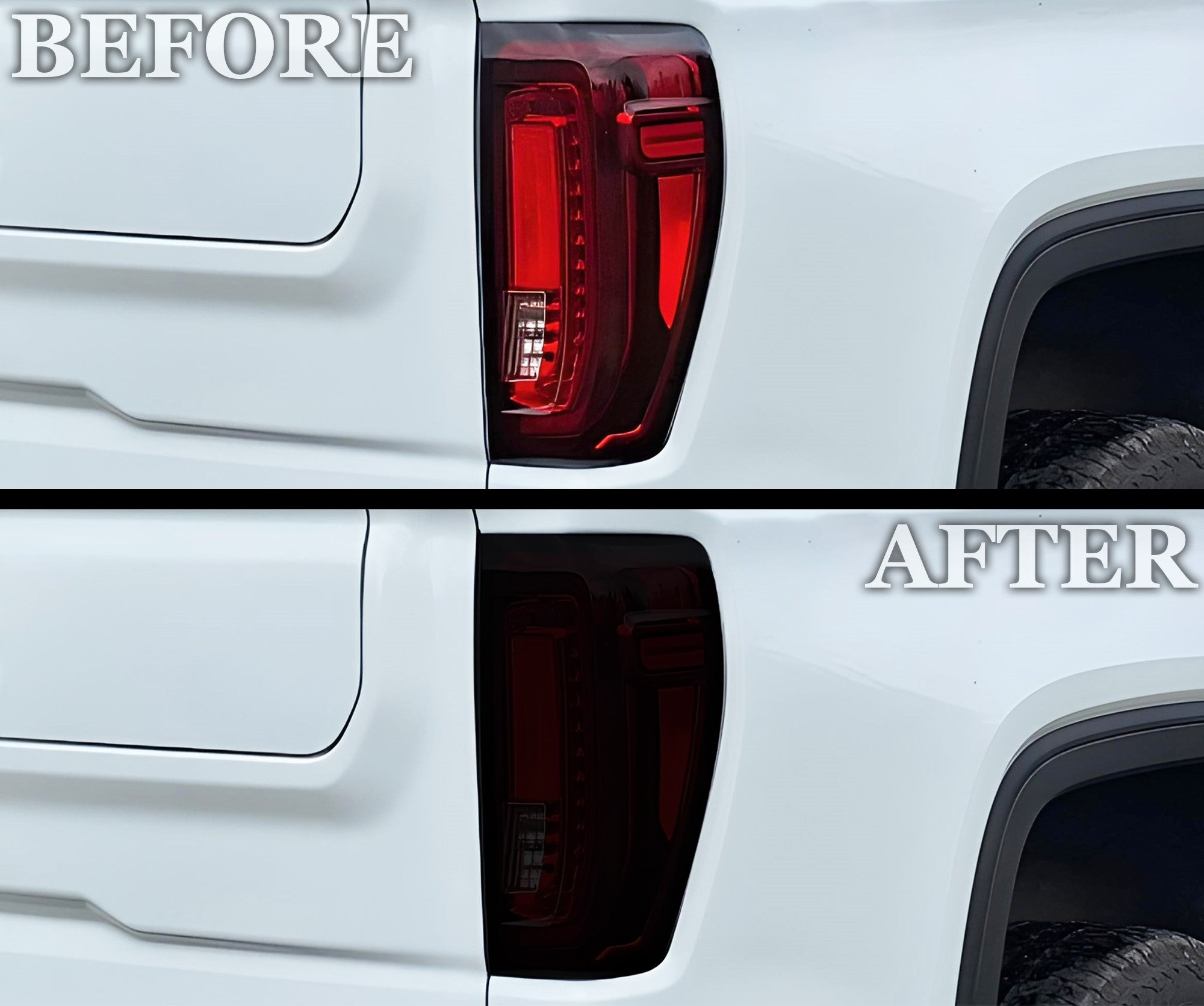 Full Headlight Taillight Precut Smoked PPF Tint Kit Film Overlay Fits GMC Sierra 2022 - 2025 - Bogar Tech Designs
