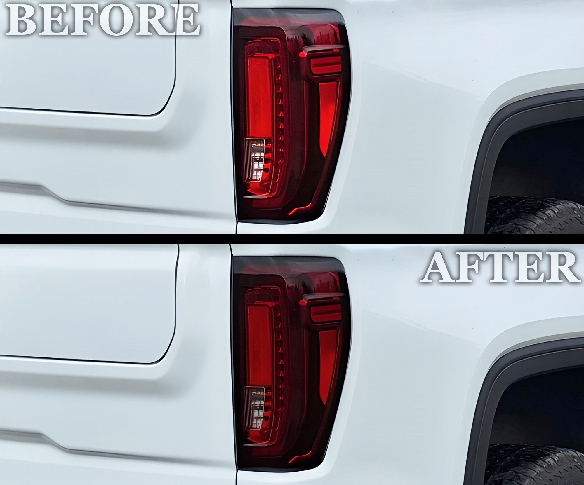 Full Headlight Taillight Precut Smoked PPF Tint Kit Film Overlay Fits GMC Sierra 2022 - 2025 - Bogar Tech Designs