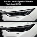 Full Headlight Taillight Precut Smoked PPF Tint Kit Film Overlay Fits Infiniti QX60 2022 - 2024 - Bogar Tech Designs
