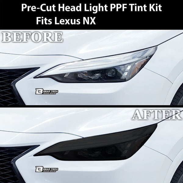 Full Headlight Taillight Precut Smoked PPF Tint Kit Film Overlay Fits Lexus NX 2022 - 2025 - Bogar Tech Designs