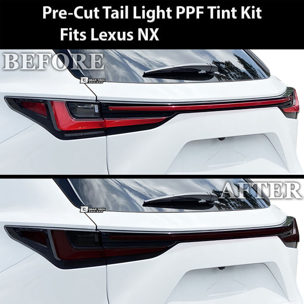 Full Headlight Taillight Precut Smoked PPF Tint Kit Film Overlay Fits Lexus NX 2022 - 2025 - Bogar Tech Designs