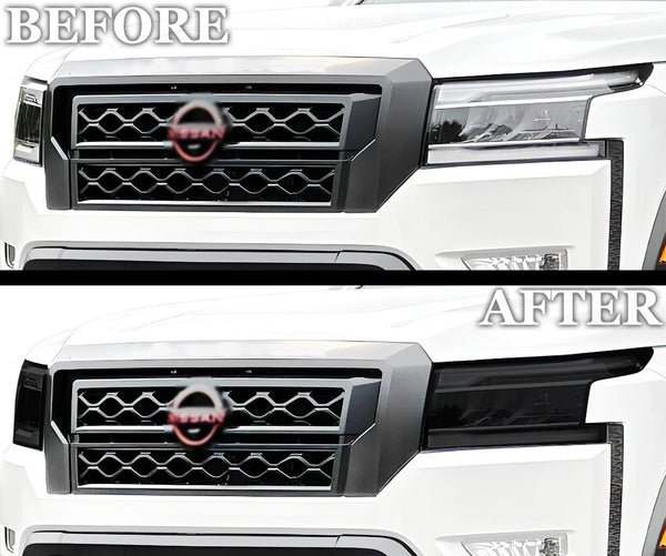 Full Headlight Taillight Precut Smoked PPF Tint Kit Film Overlay Fits Nissan Frontier 2022 - 2025 - Bogar Tech Designs