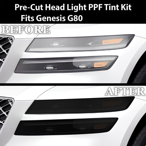 Full Headlight Taillight Precut Smoked PPF Tint Kit Film Overlay Fits Genesis G80 2022 - 2025 - Bogar Tech Designs
