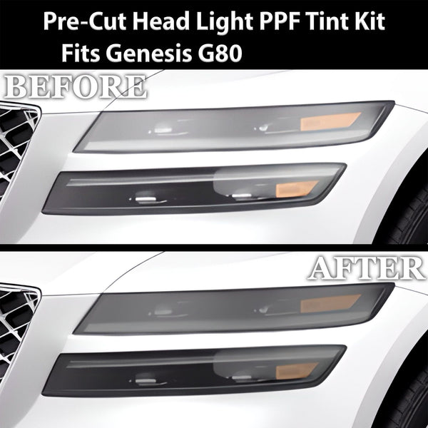 Full Headlight Taillight Precut Smoked PPF Tint Kit Film Overlay Fits Genesis G80 2022 - 2025 - Bogar Tech Designs