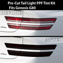 Full Headlight Taillight Precut Smoked PPF Tint Kit Film Overlay Fits Genesis G80 2022 - 2025 - Bogar Tech Designs
