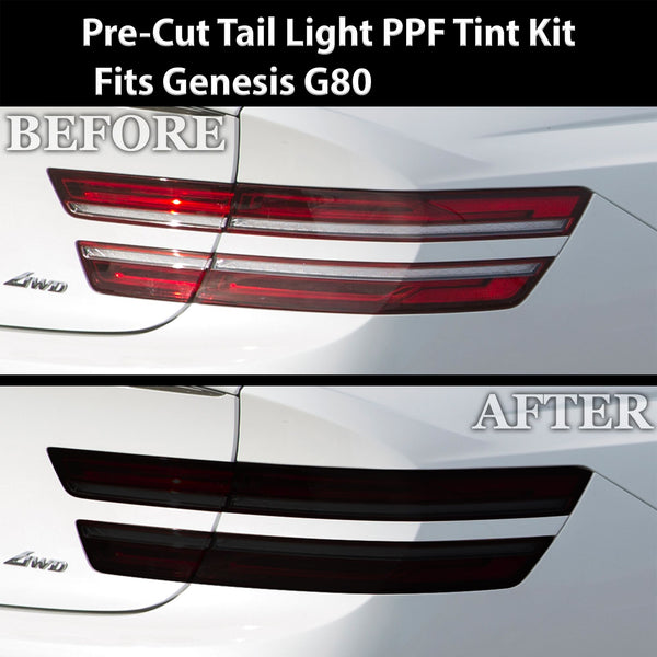 Full Headlight Taillight Precut Smoked PPF Tint Kit Film Overlay Fits Genesis G80 2022 - 2025 - Bogar Tech Designs
