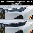 BMW iX 2022–2026 Dark Smoke Headlight & Taillight Tint Kit – Precut Vinyl Lens Overlays