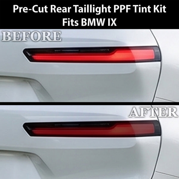 BMW iX 2022–2026 Dark Smoke Headlight & Taillight Tint Kit – Precut Vinyl Lens Overlays