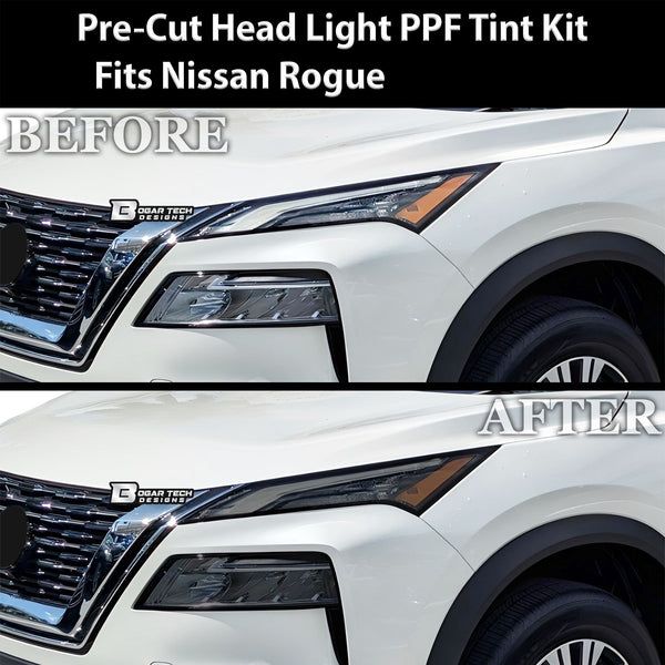 Full Headlight Taillight Precut Smoked PPF Tint Kit Film Overlay Fits Nissan Rogue 2021 - 2025 - Bogar Tech Designs
