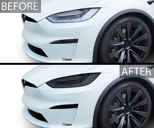 Full Headlight Taillight Precut Smoked PPF Tint Kit Film Overlay Fits Tesla Model X 2022-2025