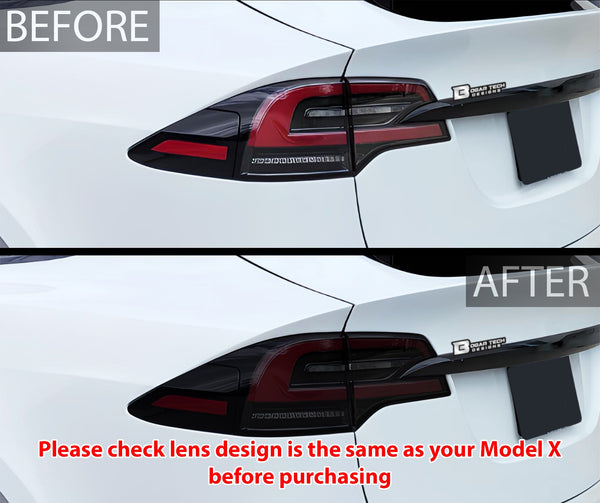 Full Headlight Taillight Precut Smoked PPF Tint Kit Film Overlay Fits Tesla Model X 2022-2025