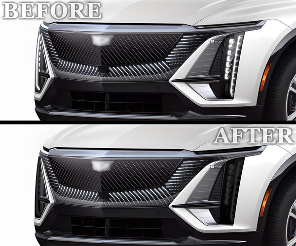 Full Headlight Taillight Precut Smoked PPF Tint Kit Film Overlay Fits Cadillac Lyriq 2023 - 2025 - Bogar Tech Designs
