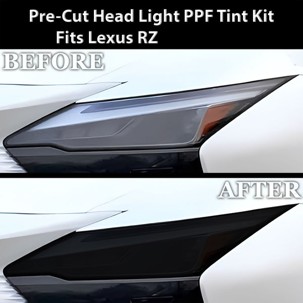 Full Headlight Taillight Precut Smoked PPF Tint Kit Film Overlay Fits Lexus RZ 2023 - 2025 - Bogar Tech Designs