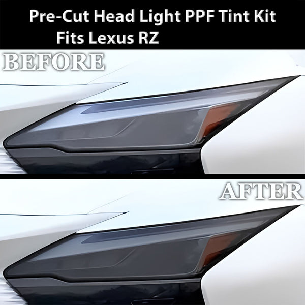 Full Headlight Taillight Precut Smoked PPF Tint Kit Film Overlay Fits Lexus RZ 2023 - 2025 - Bogar Tech Designs