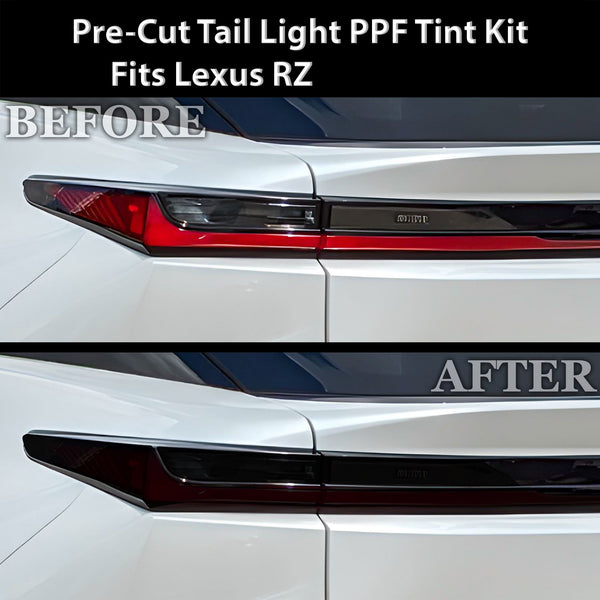 Full Headlight Taillight Precut Smoked PPF Tint Kit Film Overlay Fits Lexus RZ 2023 - 2025 - Bogar Tech Designs