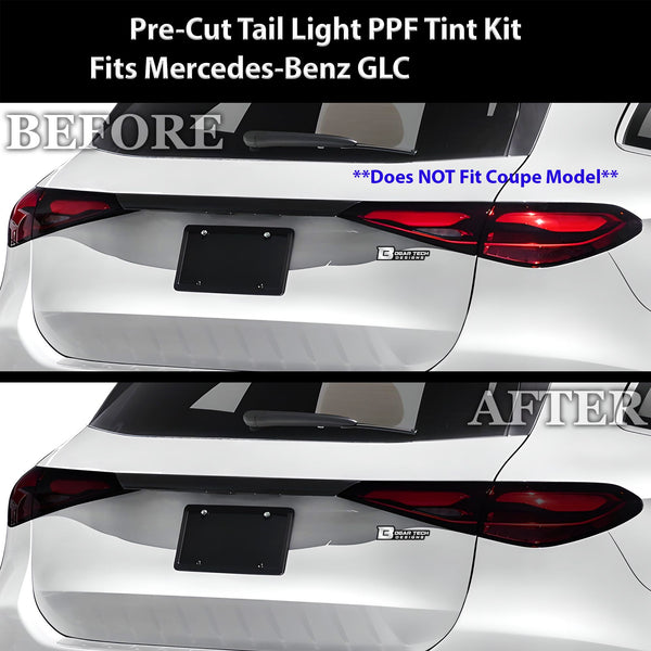 Full Headlight Taillight Precut Smoked PPF Tint Kit Film Overlay Fits Mercedes Benz GLC 2023-2025
