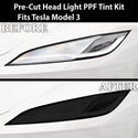 Full Headlight Taillight Precut Smoked PPF Tint Kit Film Overlay Fits Tesla Model 3 2024 - 2025 - Bogar Tech Designs