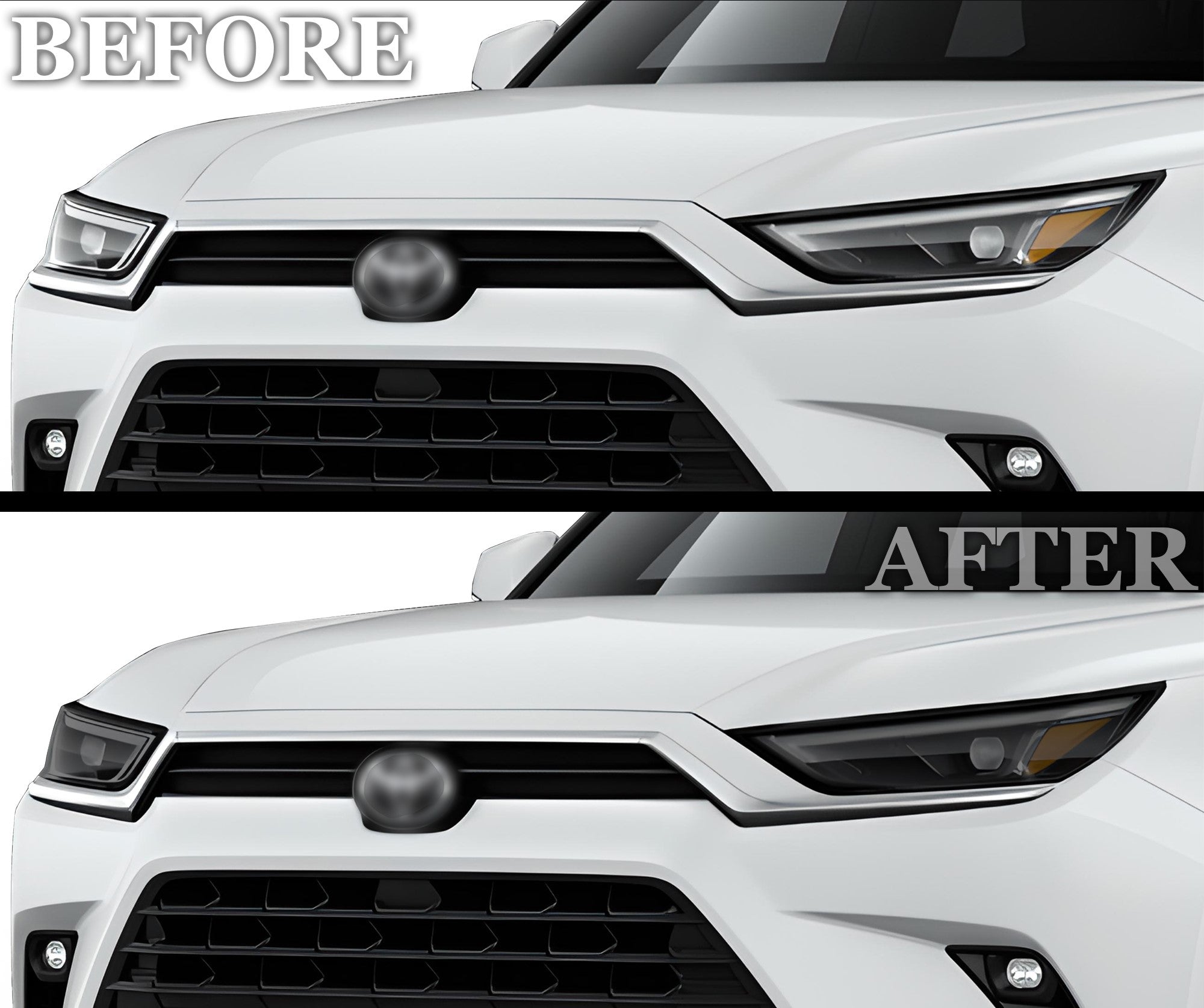 Full Headlight Taillight Precut Smoked PPF Tint Kit Film Overlay Fits Toyota Grand Highlander 2024 - 2025 - Bogar Tech Designs