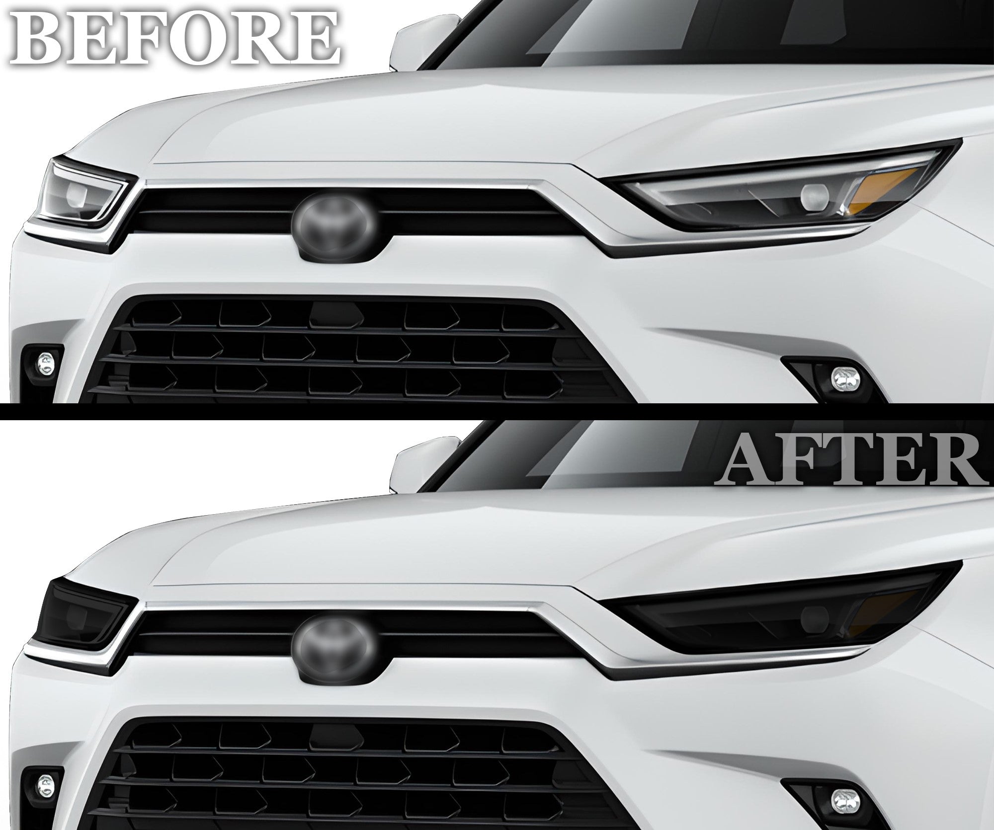 Full Headlight Taillight Precut Smoked PPF Tint Kit Film Overlay Fits Toyota Grand Highlander 2024 - 2025 - Bogar Tech Designs