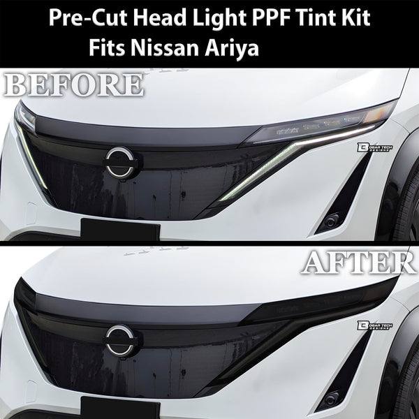 Full Headlight Taillight Precut Smoked PPF Tint Kit Film Overlay Fits Nissan Ariya 2023 - 2025 - Bogar Tech Designs