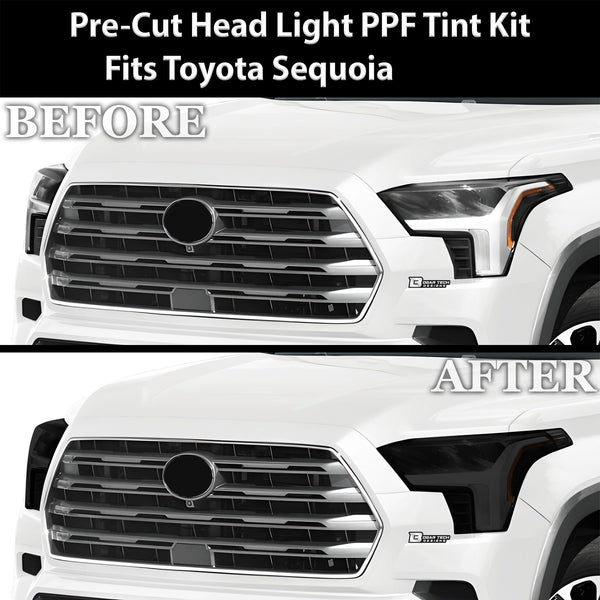 Full Headlight Taillight Precut Smoked PPF Tint Kit Film Overlay Fits Toyota Sequoia 2023 - 2025 - Bogar Tech Designs