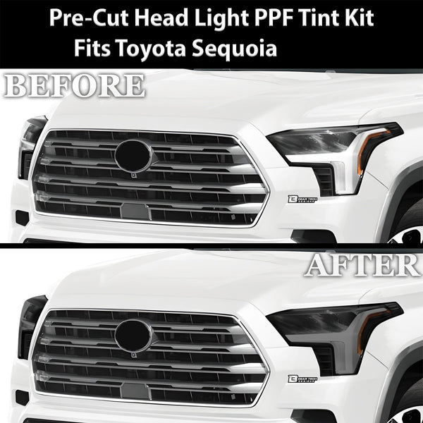 Full Headlight Taillight Precut Smoked PPF Tint Kit Film Overlay Fits Toyota Sequoia 2023 - 2025 - Bogar Tech Designs