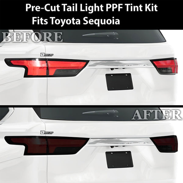 Full Headlight Taillight Precut Smoked PPF Tint Kit Film Overlay Fits Toyota Sequoia 2023 - 2025 - Bogar Tech Designs