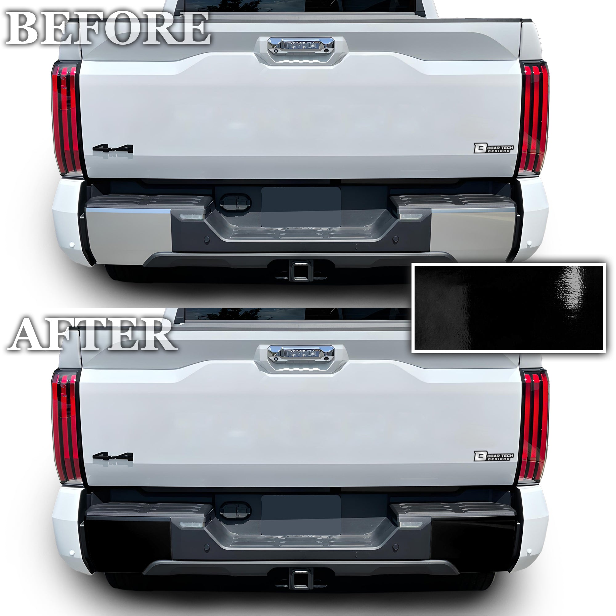 Toyota Tundra 2022-2026 Blackout Chrome Delete Kit – Precut Gloss Black Vinyl Overlays